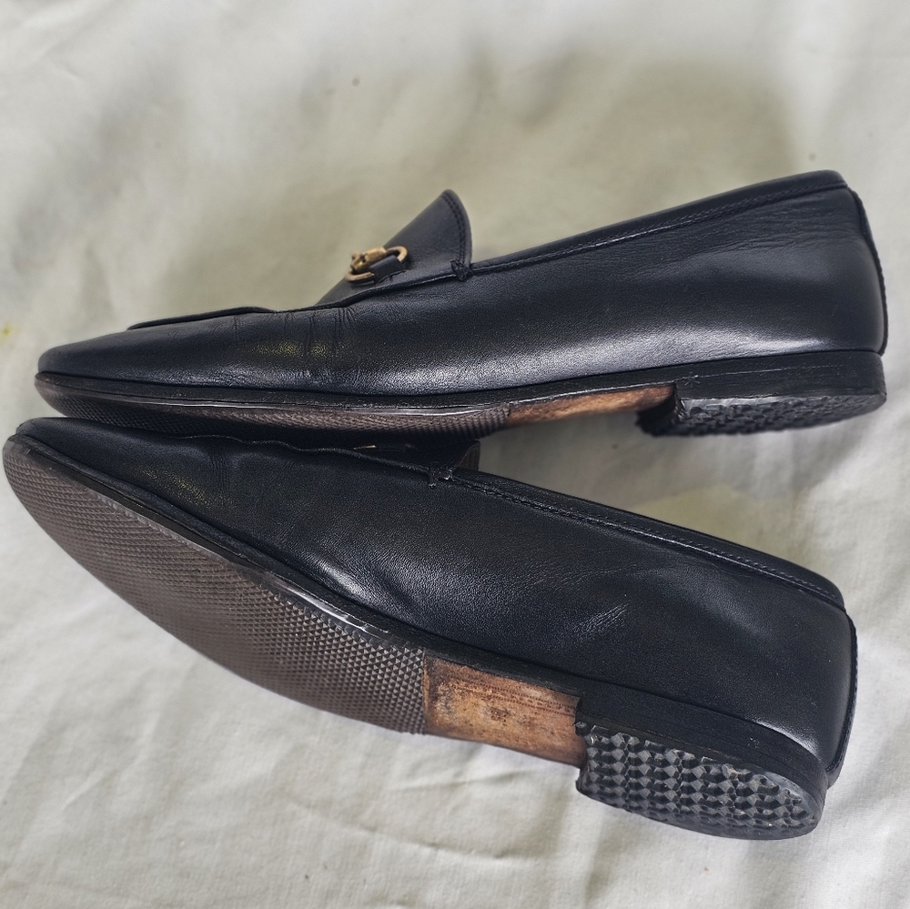 Gucci Jordaan Women's Loafers Black Leather Shoes Luxury Prep - Size 36 - Picture 5 of 14